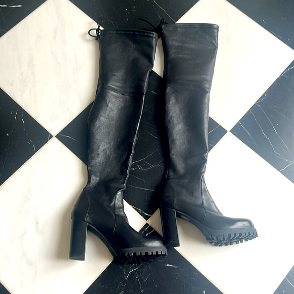 Stuart Weitzman Zoella Over The Knee Stretch Leather Boots 6.5 - Picture 6 of 10